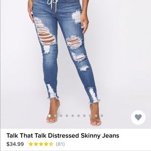 Talk that talk distressed skinny jean